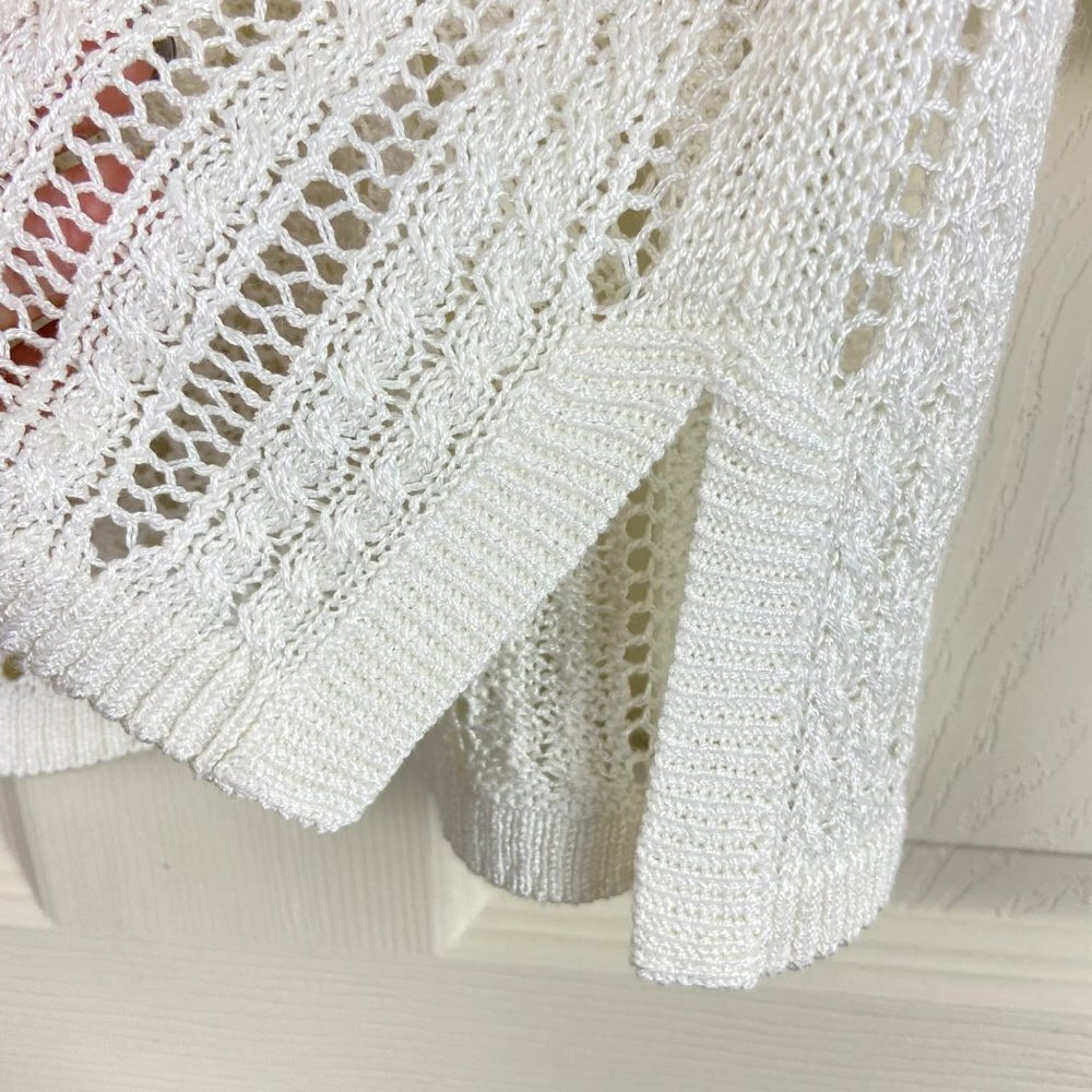 Talbots White 3/4 Sleeve Sweater Boat Neck Size Medium - Picture 5 of 9